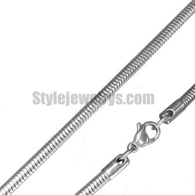 Stainless steel jewelry Chain 50cm - 55cm length snake link chain w/lobster thickness 2.4mm ch360212 - Click Image to Close